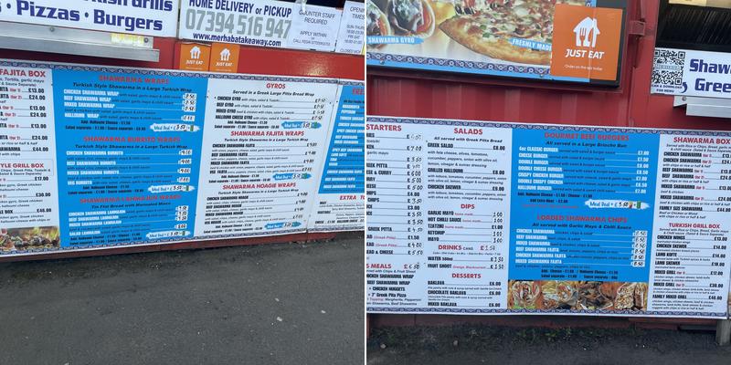 Merhaba Turkish & Greek Halal Takeaway Menu