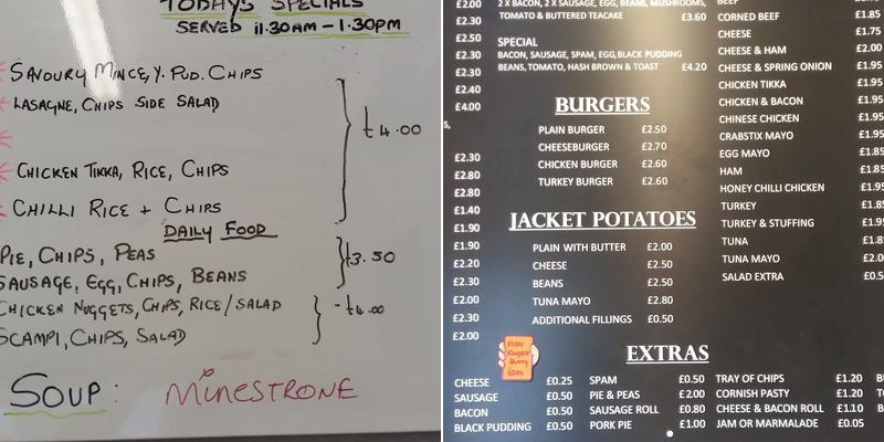 Joan's Take Away Menu