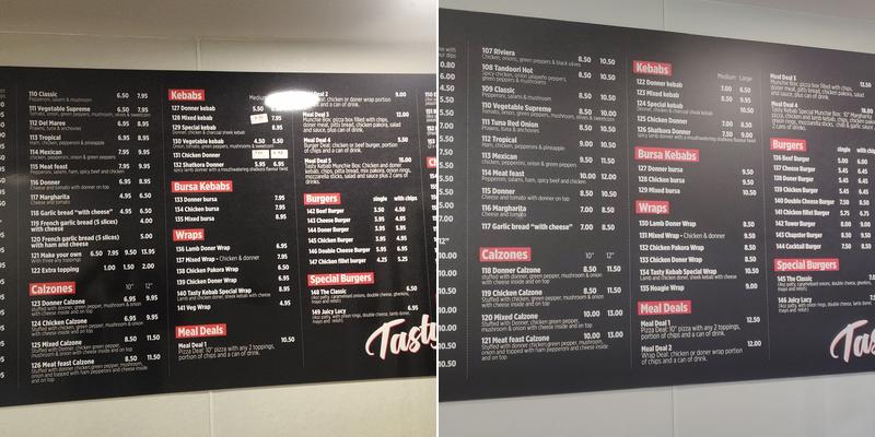 Tasty Kebab Menu