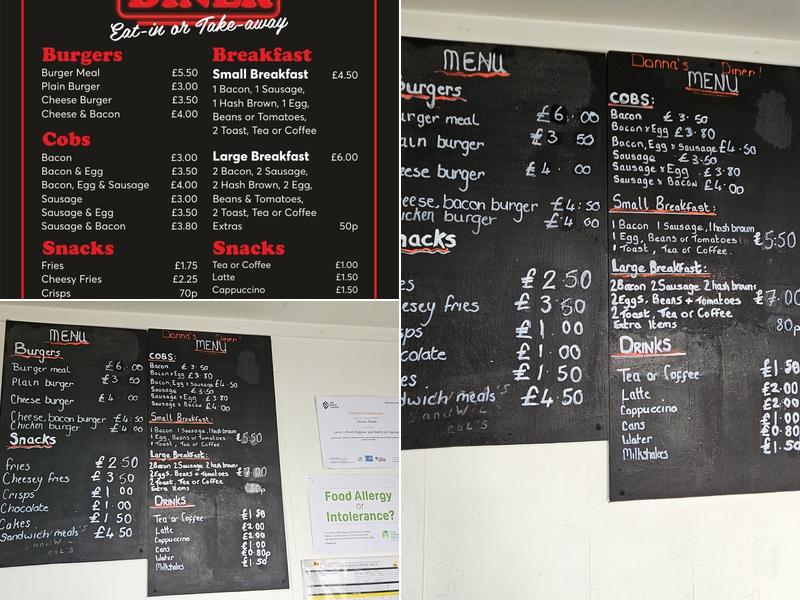 Donna's Diner Menu
