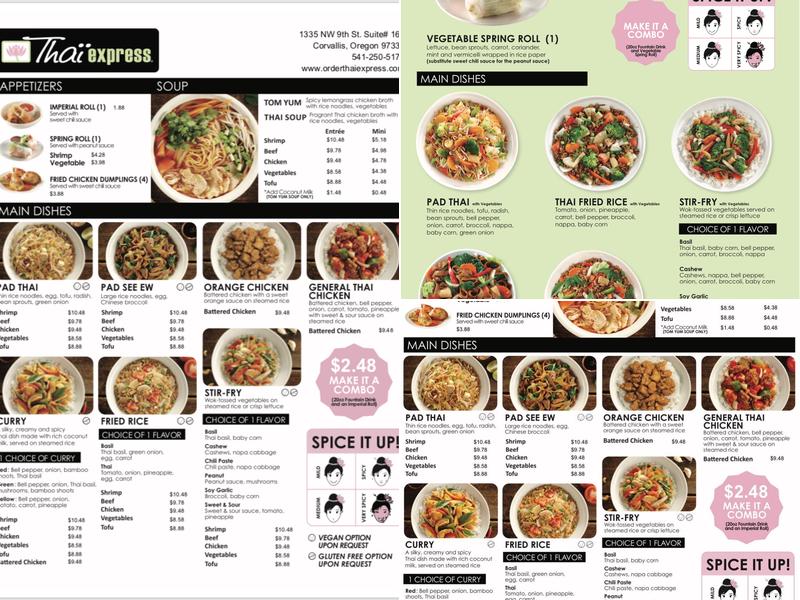 Thai Express Menu
