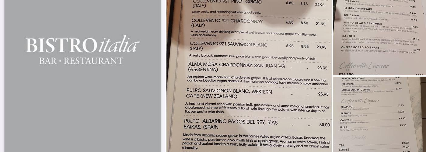 Bistro Italia Menu