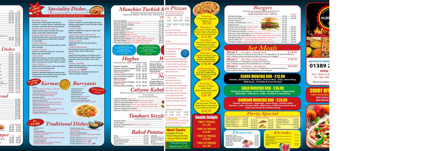 Munchies Faifley Menu