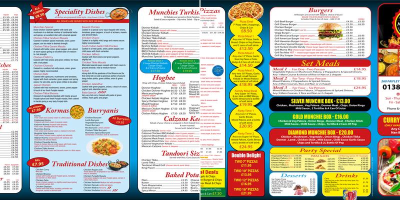 Munchies Faifley Menu