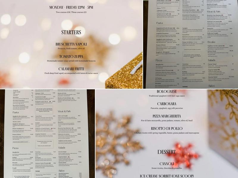 San Marzano Witney Menu