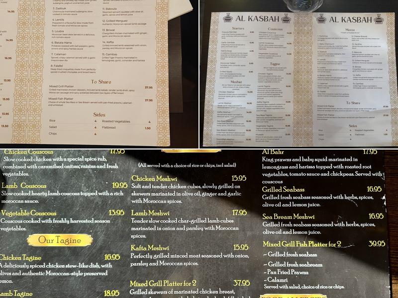 Al Kasbah Menu