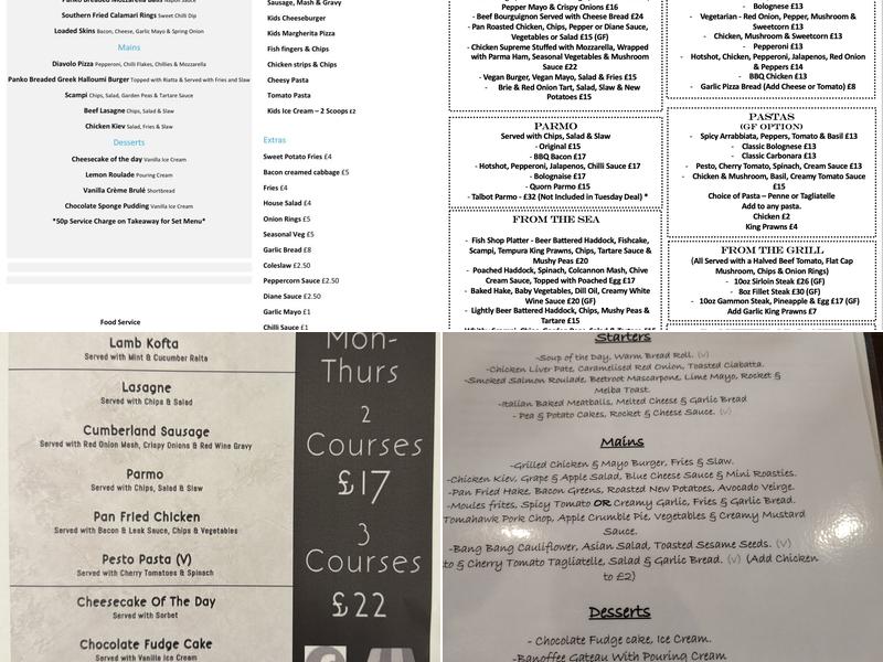 The Talbot Menu
