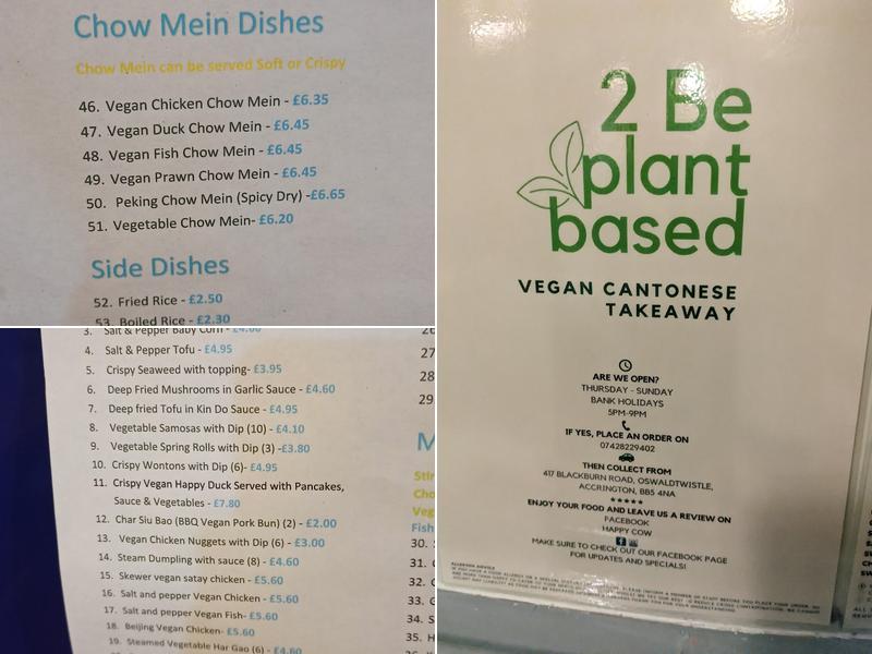2 Be Plant Based Chinese Menu