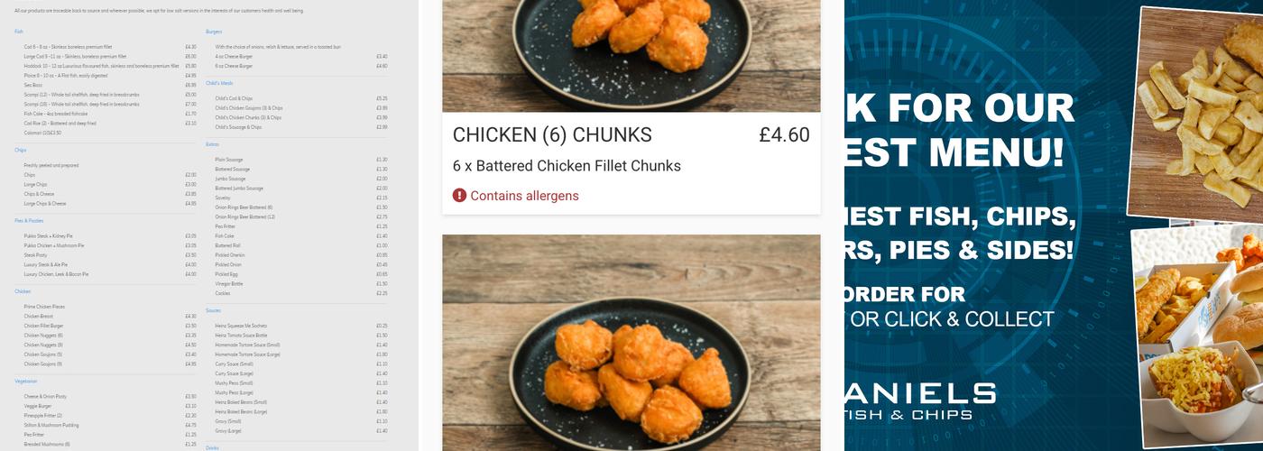 Daniels Fish & Chips Menu