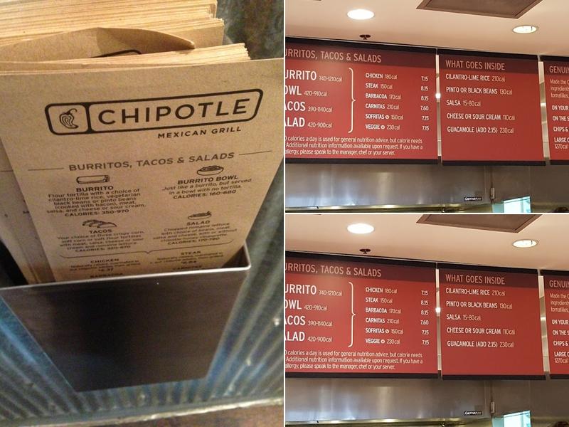 Chipotle Mexican Grill Menu