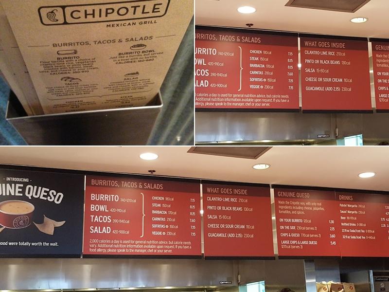 Chipotle Mexican Grill Menu