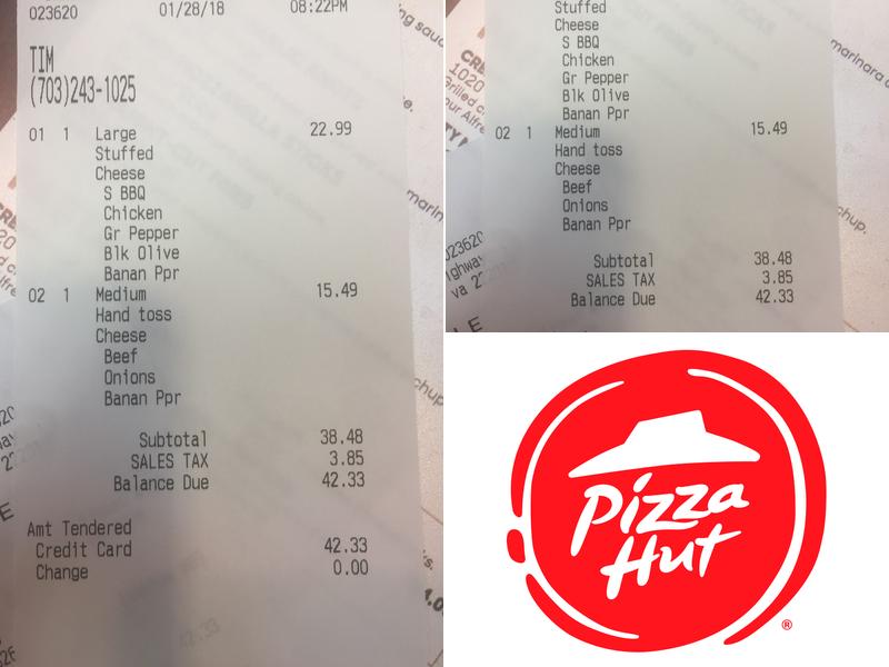 Pizza Hut Menu