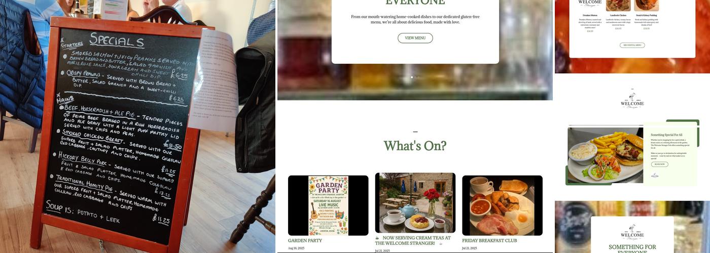 Welcome Stranger Menu