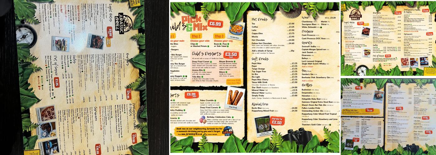 Jurassic Grill Loch Lomond Menu
