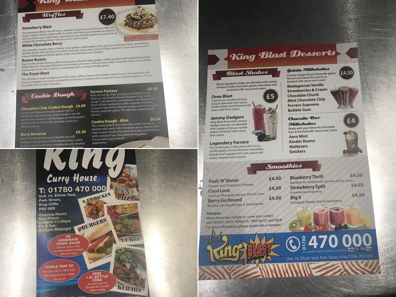 King Kebab Curry House Menu