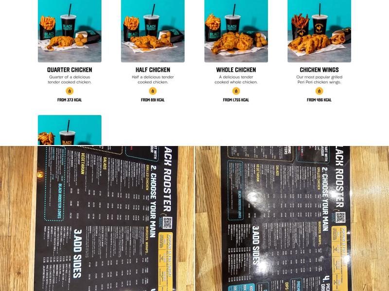 Black Rooster Falkirk Menu