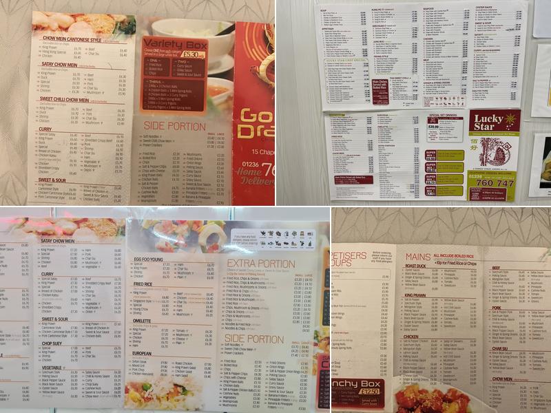 Golden Dragon Menu