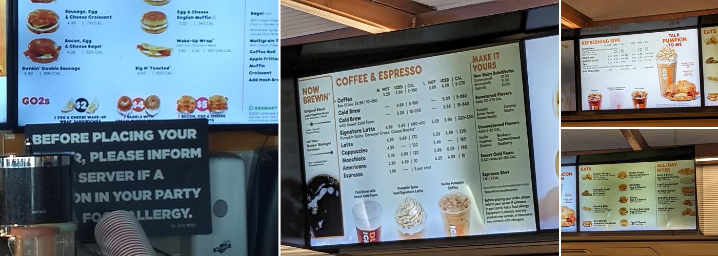 Dunkin' Menu