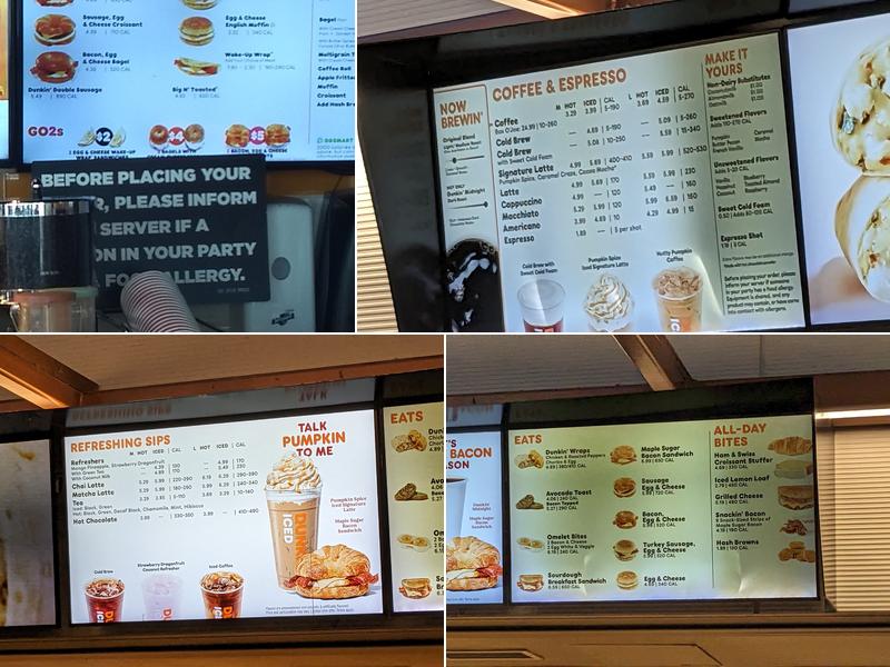 Dunkin' Menu