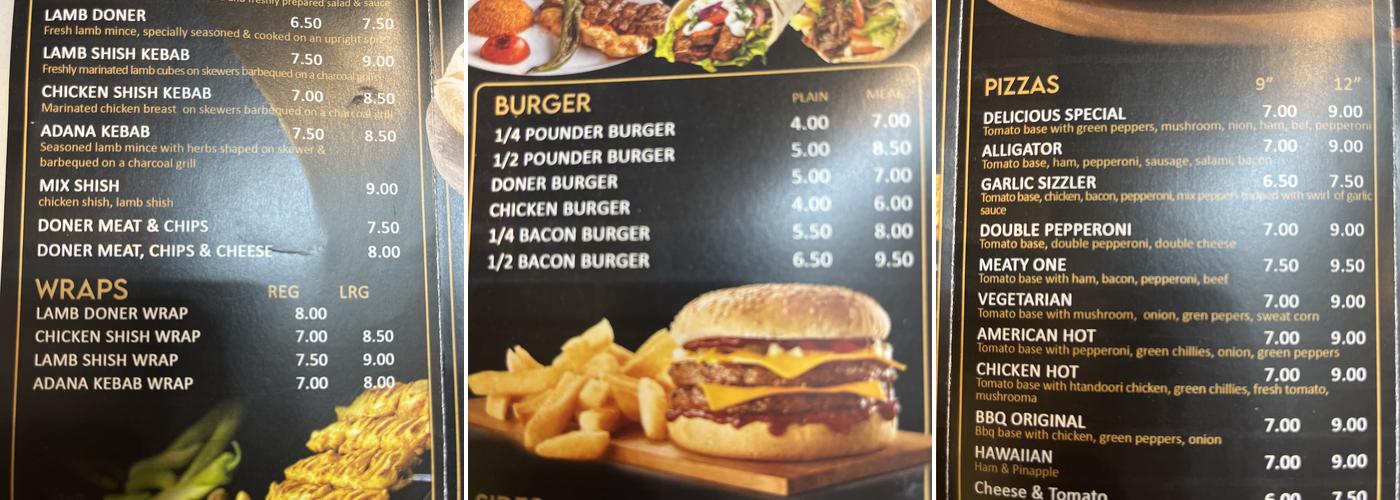 Westwinch Delicious Kebab & Pizza Menu