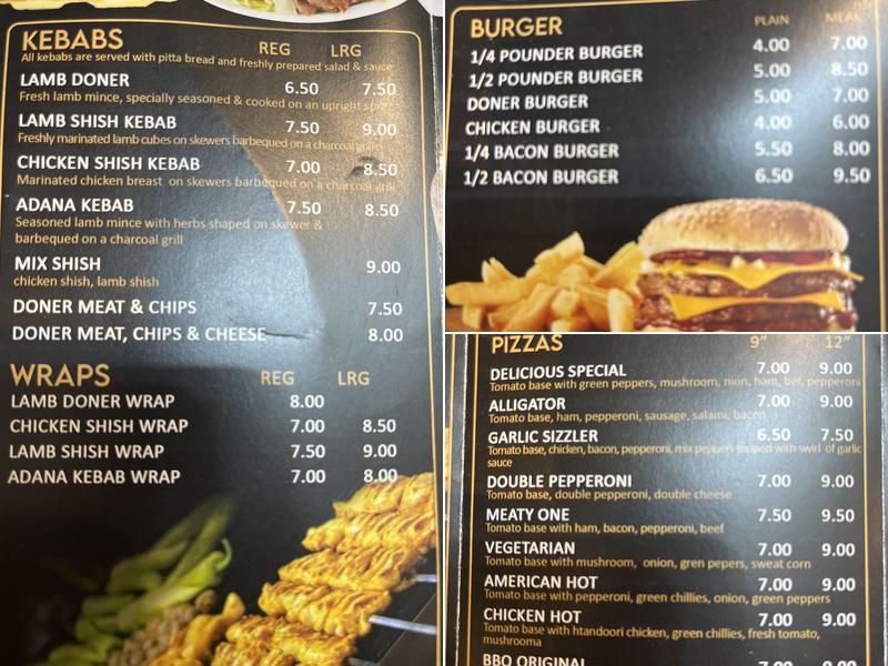 Westwinch Delicious Kebab & Pizza Menu