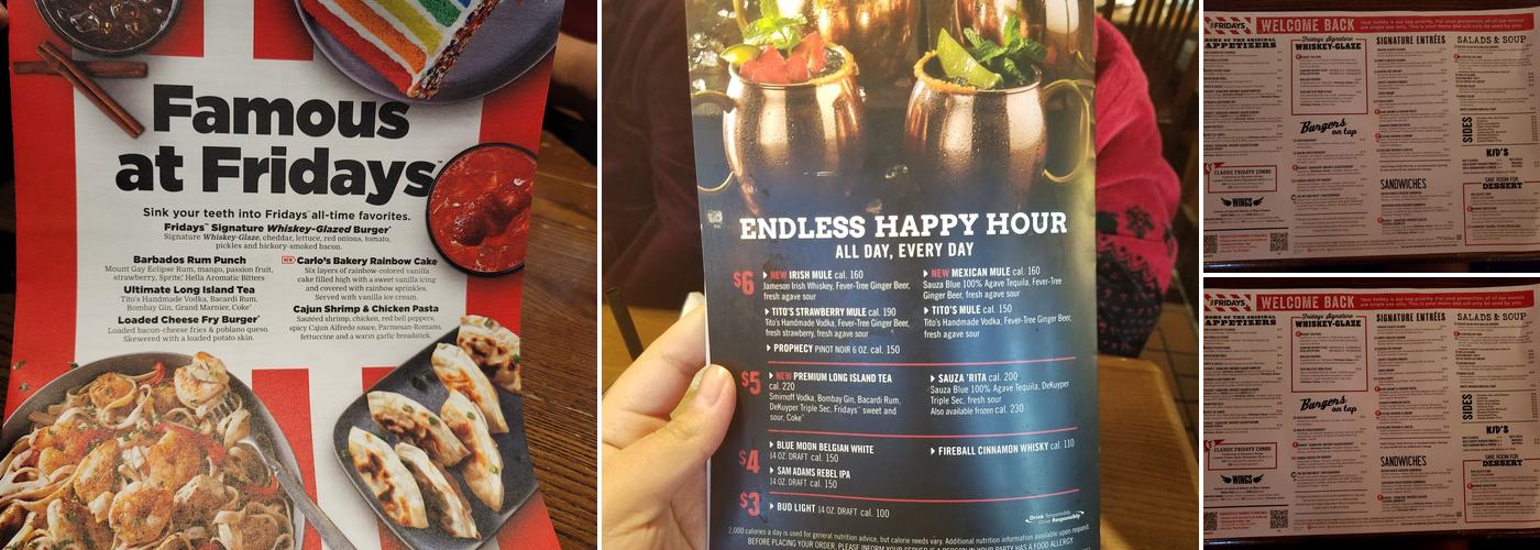 TGI Fridays Menu