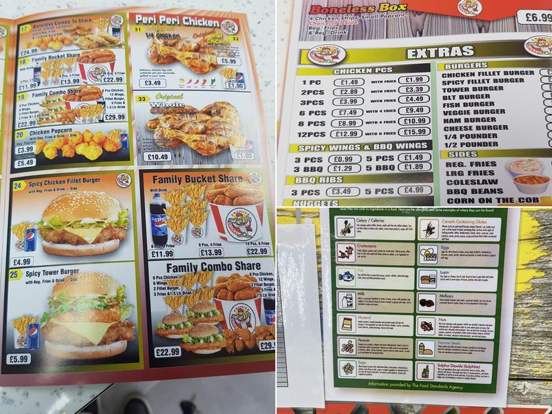 Premier chicken Menu
