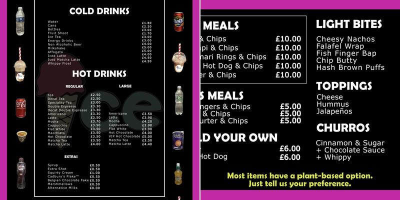Ice Cafe Menu