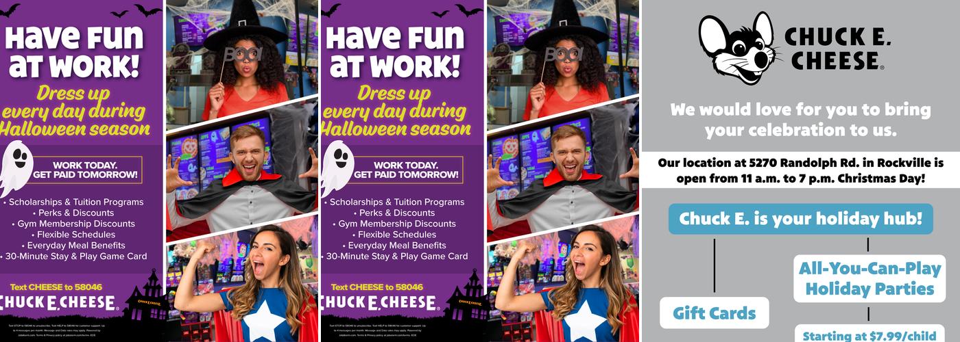 Chuck E. Cheese Menu