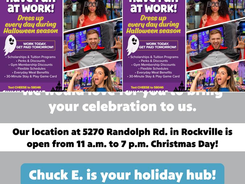 Chuck E. Cheese Menu