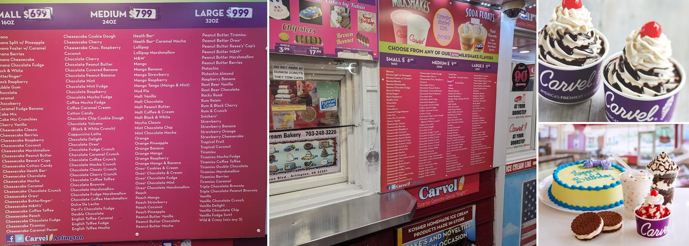 Carvel Express Menu