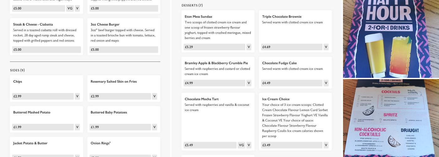 Strawberry Gardens Menu