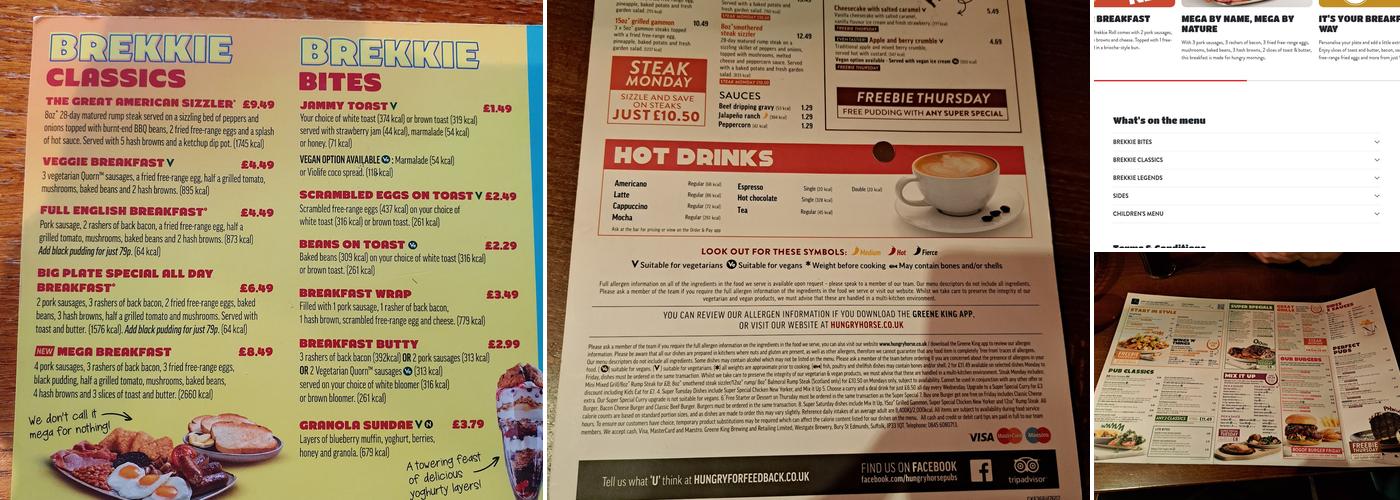 The Gretna Green Menu