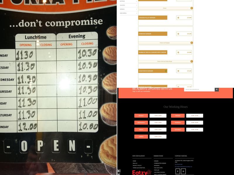 Rumbles Fish Bar Menu