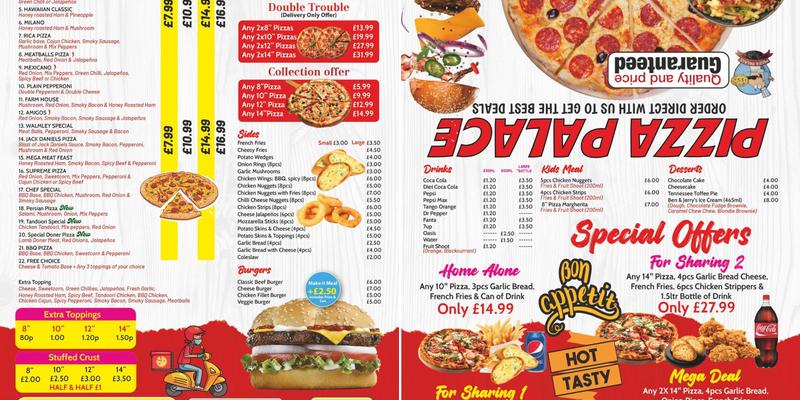 PIZZA PALACE Menu