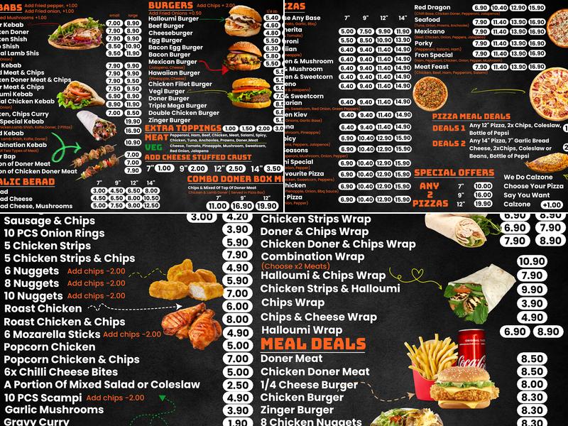 Fron Pizza House Menu