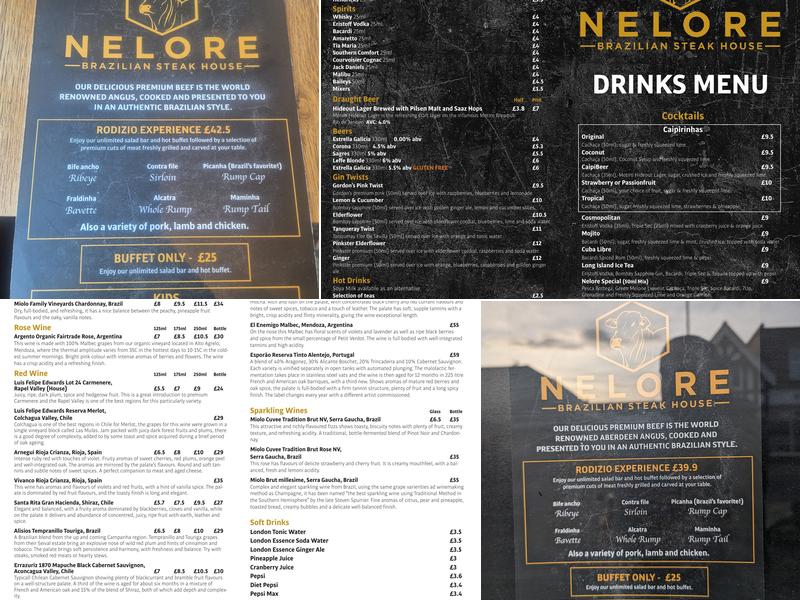 Nelore Brazilian Steak House Menu