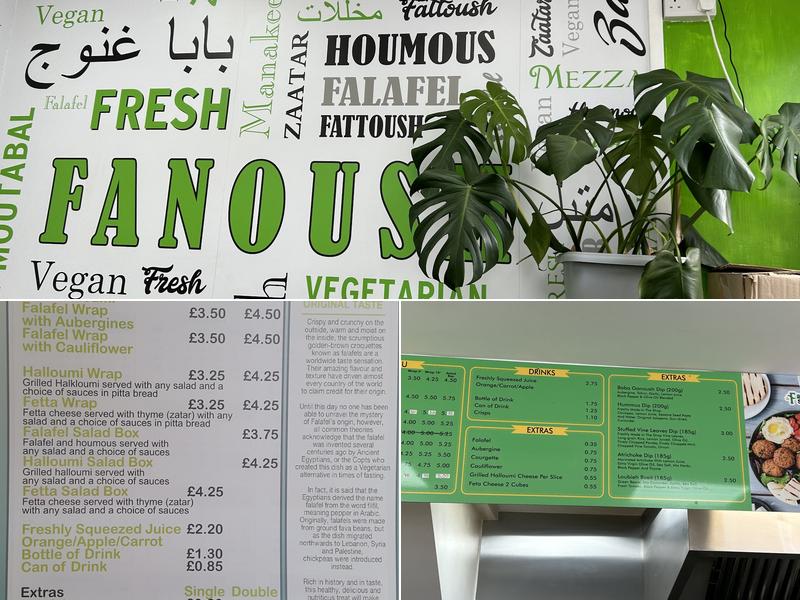 Fanoush Falafel Salad Bar Menu