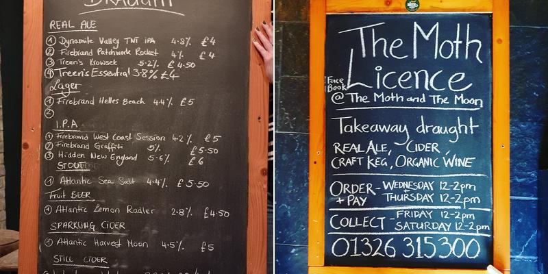 The Moth & The Moon Menu