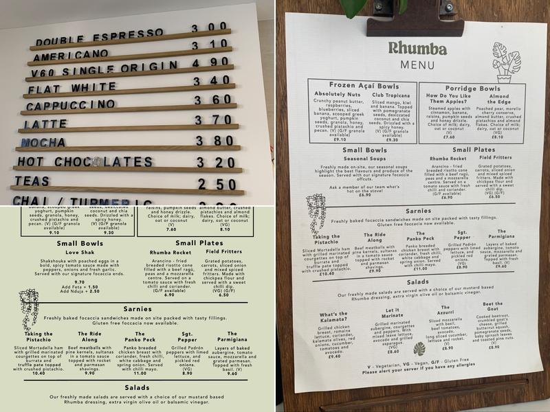 Rhumba Menu