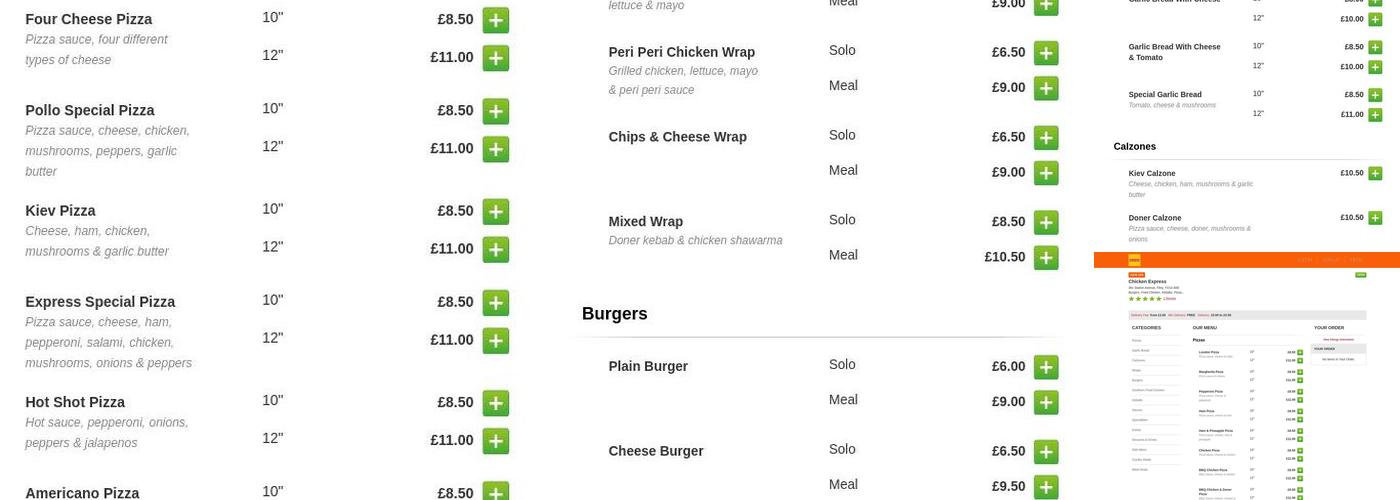 Chicken express Menu