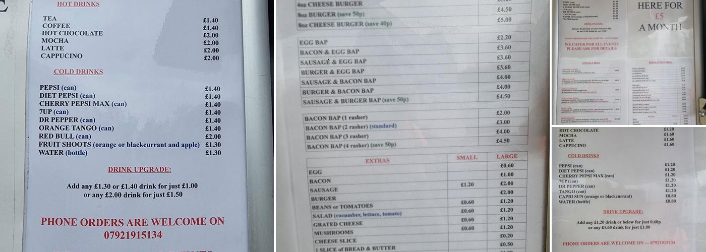 Snack Attack Menu