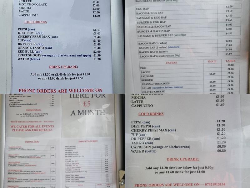 Snack Attack Menu
