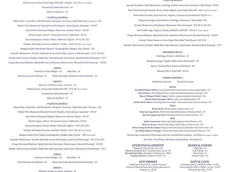 Olives Et Al in The Potting Shed Menu