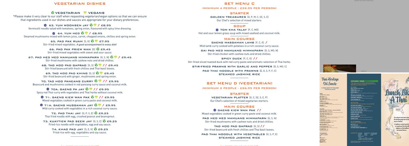 Baan Thitiya - Thai Cuisine Menu