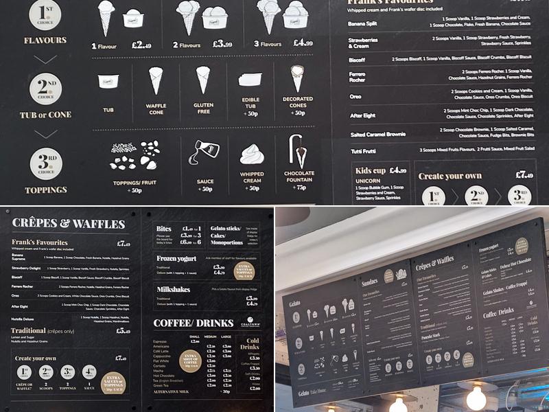 The Gelateria Menu