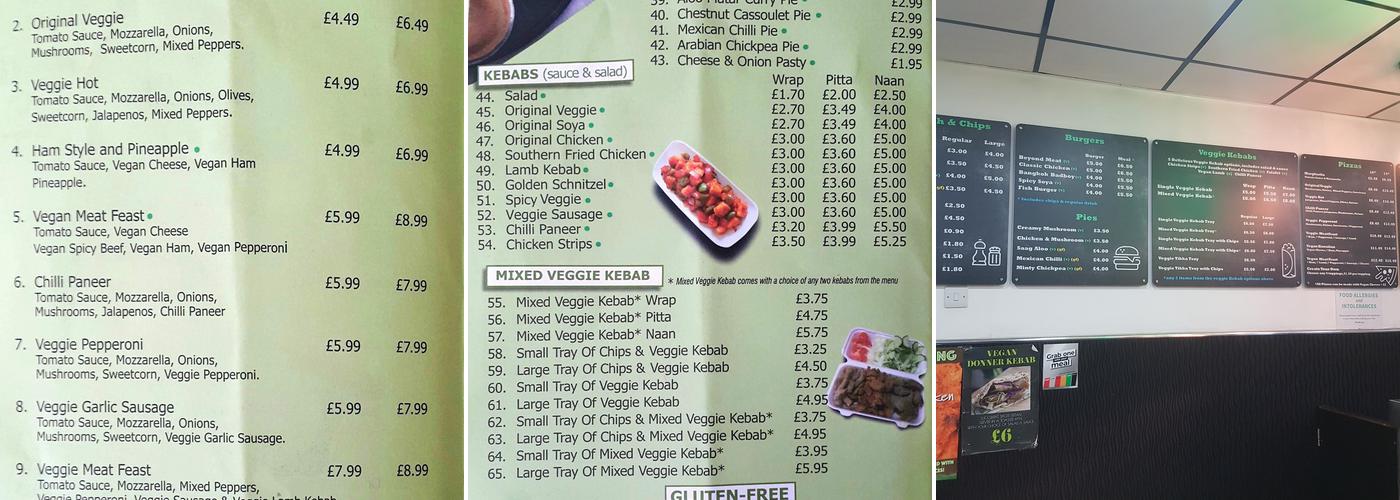 Veggie Corner Menu