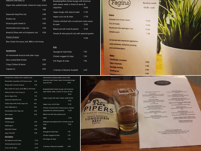 Fagins Taffswell Menu