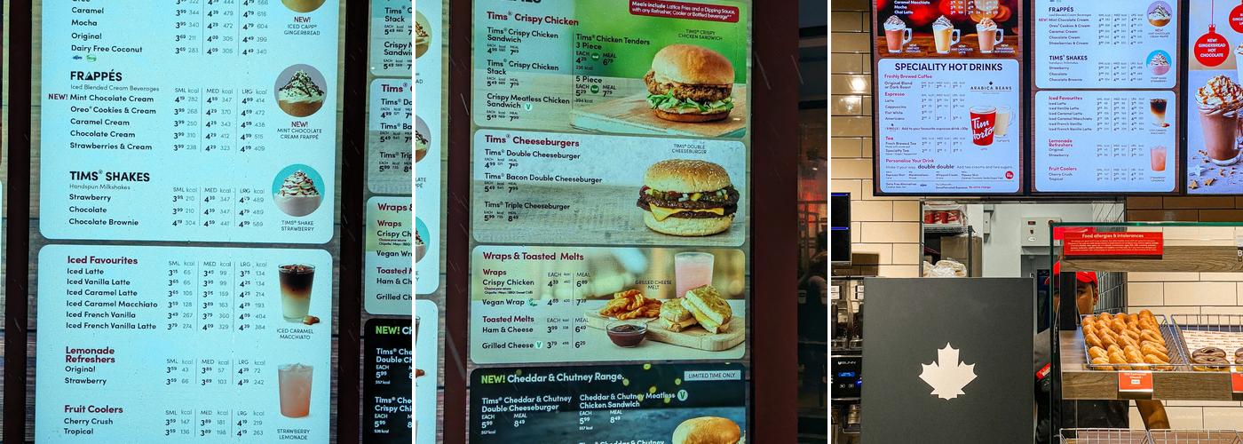 Tim Hortons Menu