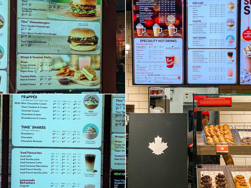 Tim Hortons Menu